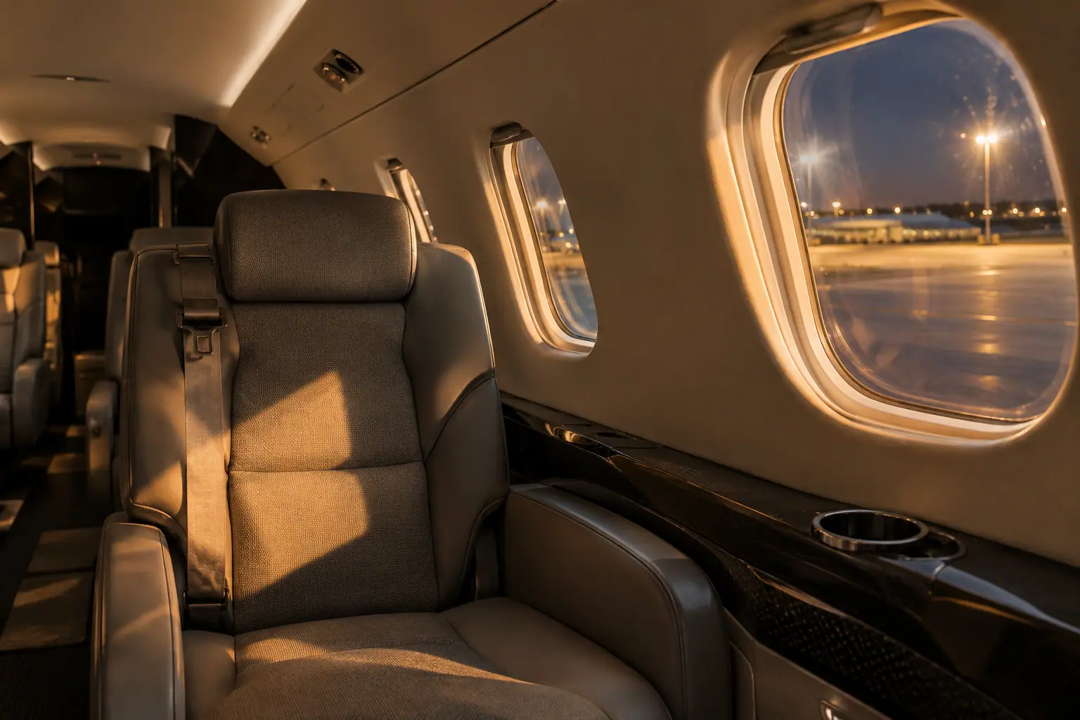 Light jet cabin interior