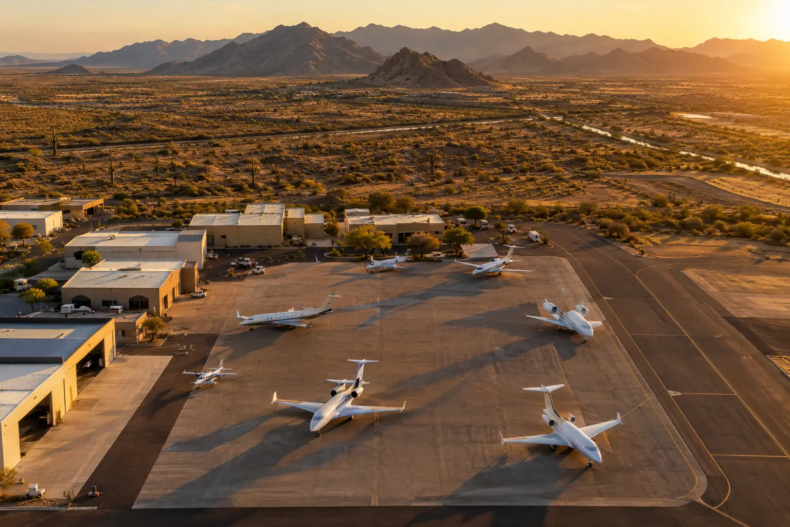 Private jets at Glendale Municipal Airport