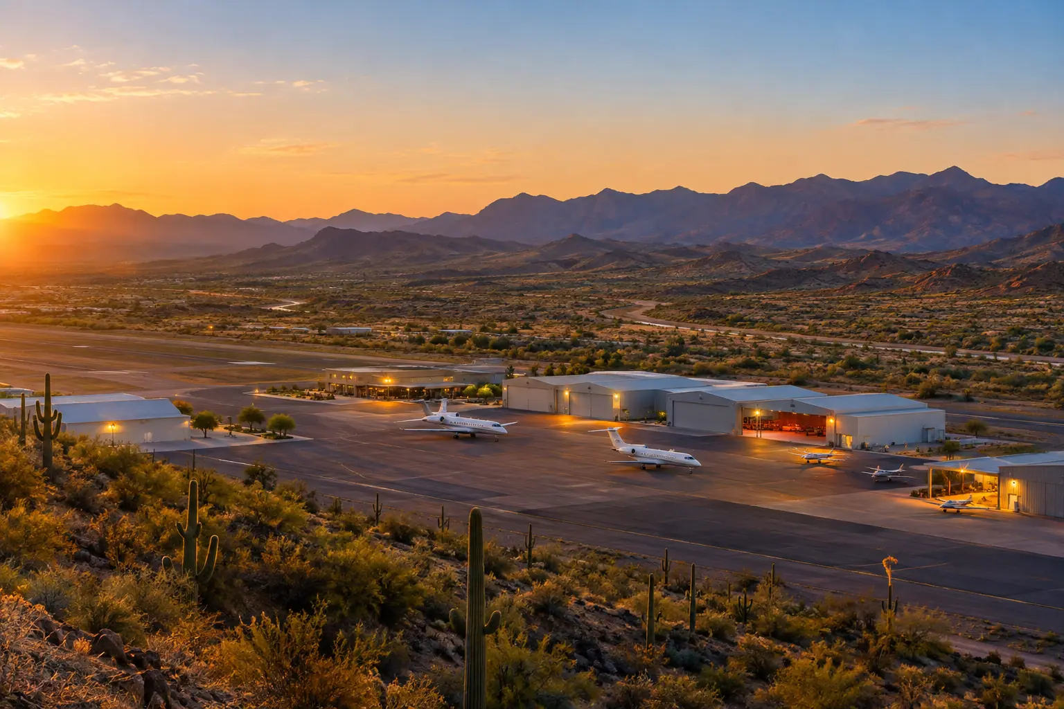 Private jets at Scottsdale Airport