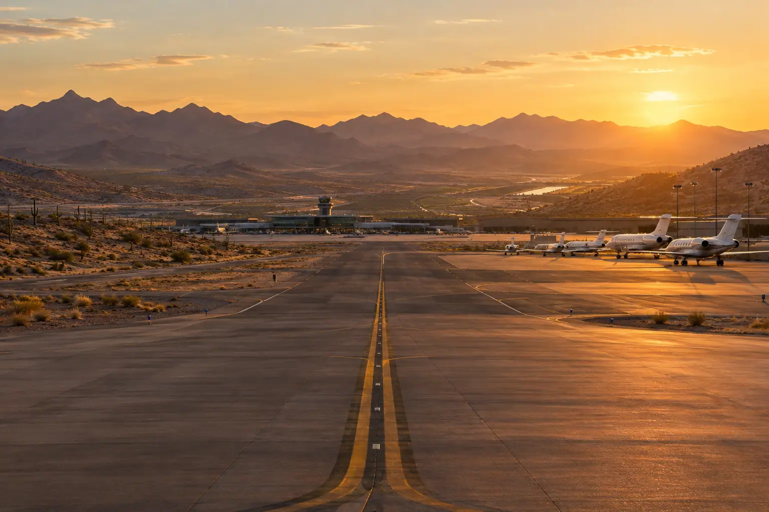 Private jets at Phoenix Sky Harbor International Airport